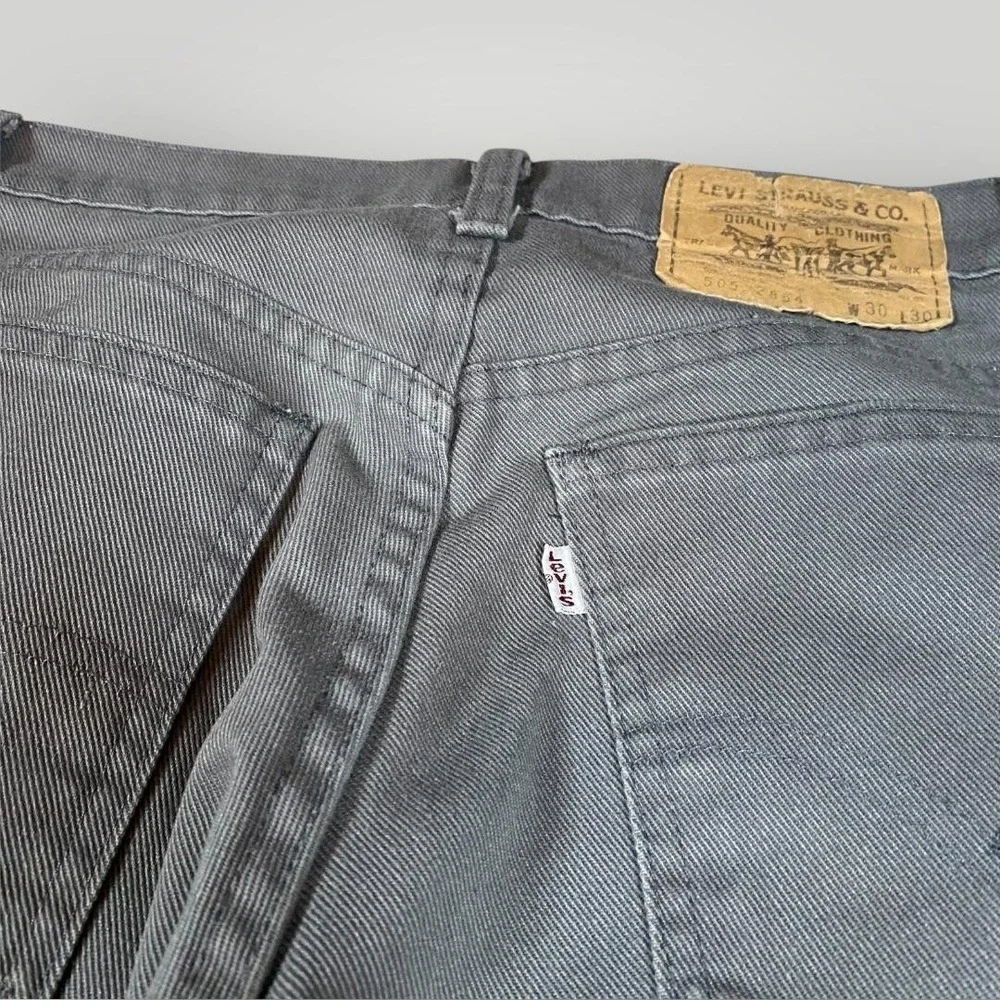 Vtg Levis 505 Jeans Mens 30x30 Gray Regular Fit‎ Straight Leg Denim Pants Casual